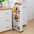 Kitchen Storage Rack For Goods Fridge Side Shelf 2/3/4 Layer Removable With Wheels Bathroom Organizer Shelf Gap Holder Rack new. 