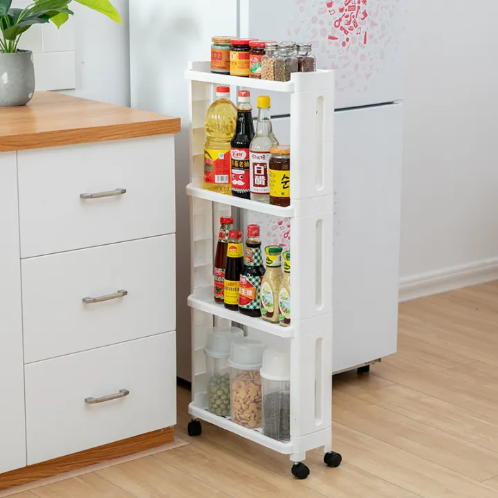 Kitchen%20Storage%20Rack%20For%20Goods%20Fridge%20Side%20Shelf%202/3/4%20Layer%20Removable%20With%20Wheels%20Bathroom%20Organizer%20Shelf%20Gap%20Holder%20Rack%20new%20-%20Image%202