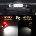 2Pcs Red Tube SMD LED License Plate Light for Nissan Navara D40 2005 2016. 