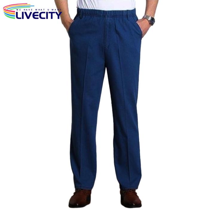 Men%20High-stretch%20Jeans%20Comfortable%20Slim%20Fit%20Men's%20Jeans%20with%20Elastic%20Waist%20Pockets%20Perfect%20for%20Mid-aged%20Fathers%20Ankle-length%20Casual%20Trousers%20Soft%20Men%20Jeans%20-%20Image%204