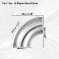 3-inch diameter Exhaust elbow pipe Polished finish 90 degree Bend tube SS304 stainless steel Rust-resistant Stainless steel.