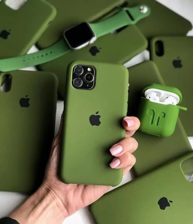 For Apple iphone 13/ iphone 13 Pro / iphone 13 Mini / iphone 13 Pro Max Liquid Silicone Case Luxury Shockproof Soft Touch Premium Case Back Cover Silicone Green Color