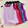 Women's Fashion RU Brand Summer Sleeveless Chiffon Shirt Tops Loose Large Size Slim Casual Women's Shirts Bottoming Camisole.