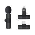 K8 Wireless Microphone Professional Lapel Lavalier Microphone Portable Audio Video Mic Remove Noise Mini Mic Lapel For YouTube Facebook Vloggers Interview Auto-syncs- C -Type. 