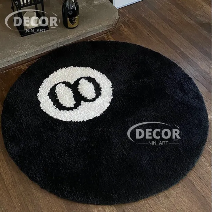 Simulation%20Billiards%208%20Ball%20Carpet%20Round%20Chair%20Pad%20Anti-slip%20Bath%20Floor%20Mat%20Kids%20Bedroom%20Retro%20Black%20Soft%20Bedside%20Decor%20Rugs%20-%20Image%203