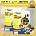 Yasen Matte / Glossy Label Sticker 150GSM A4 Size 20 Sheets High Quality Coating and Paper Base Printable Adhesive Sticker for All Types of Inkjet Printer. 
