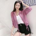 Scheming Top Long-Sleeved Fried Street Jacket Advanced Style Self-Retained Transparent Shirt Women's Ultra-Thin Outer Wear Cardigan Short. 