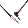 3.5mm Audio Aux Cable Jack 3.5 Jack aurum plated 90 degree Angle Audio Cable 3.5mm Male to Male for Car for iphone Black. 