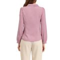 Women's Button Down Shirt Peter Pan Collar Tie Neck Workwear Blouses XS White.
