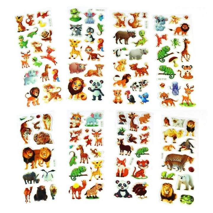 3D cartoon anime sticker for kids 5 packet/5 pata notebook diy scrapbook laptop fridge sticker ben10 spiderman doraemon animal dinosaur colorful design