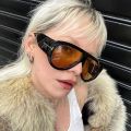 Oversized Pilot Sunglasses Women Fashion 2023 Luxury Big Frame One Piece Gradient Sunglasses Retro Classic Thick Shades. 