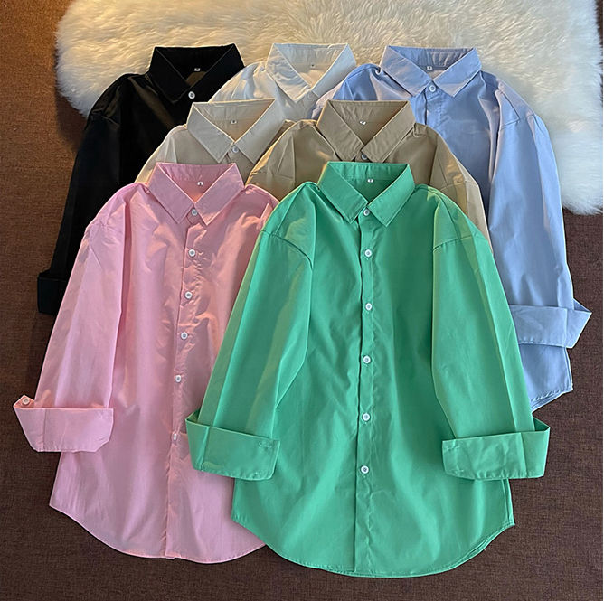 women's fashion all-match pocket linen shirt