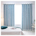 Migeet 2Pcs Window Curtain Hollowed Out Stars Shading Curtain Drape Purdah for Home Living Room Bedroom. 
