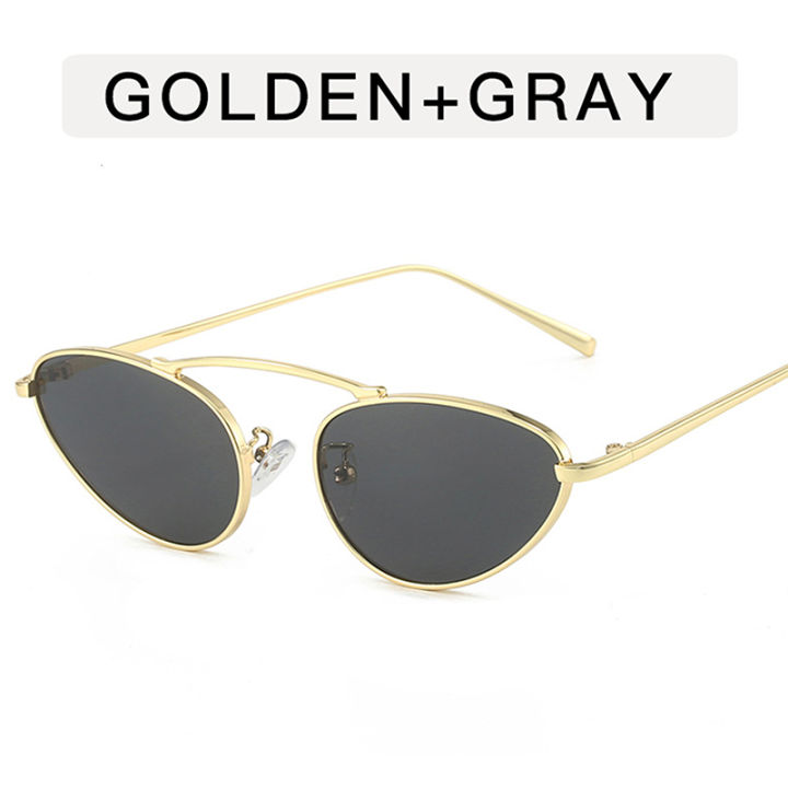 Sexy Cat Eye Sunglasses Women Vintage Triangle Metal Sun Glasses Y2K Fashion Triangle Small Frame Glasses Hot Girl Sunglasses