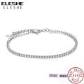 ELESHE 925 Sterling Silver Tennis Charm Bracelets For Women With Cubic Zirconia Link Chain Anti-allergy Sterling-silver-jewelry. 
