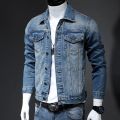 Autumn New Retro Denim Jacket Men Slim Punk Hip-hop Fashion Washed Distressed High Quality Male Cowboy Coat Streetwear. 