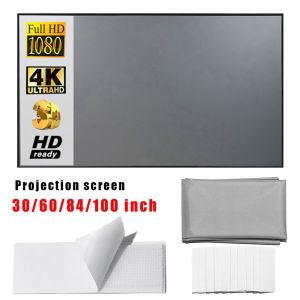 Bilashmart 【High Cost-Performance】 30/60/84/100/120 inch Home Outdoor Office Projectors Screen Reflective Fabric Anti-light Screens Projector Cloth