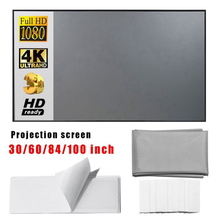 High Quality 30/60/84/100/120 inch Home Outdoor Office Projectors Screen Reflective Fabric Anti-light Screens Projector Cloth