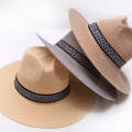 Wide Brim Straw Hat Leisure Summer Cap Jazz Panama Fedora Fashion Travel Leisure Sun Hat For Women Men Style. 