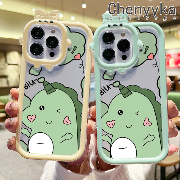 Chenyyka%20For%20iPhone%206%20Plus%206s%20Plus%207%20Plus%208%20Plus%20Case%20Cartoon%20Cute%20Green%20Dinosaur%20Shockproof%20Clear%20Phone%20Cases%20Little%20Monster%20Camera%20Lens%20Protective%20Cover%20Silicone%20Transparent%20Soft%20Case%20-%20Image%202