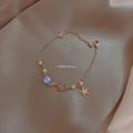 Korean Fashion Cute Star Moon Bracelets for Women Colorful Natural Stone Zircon Adjustable Pearl Chain Bracelet Wedding Jewelry.