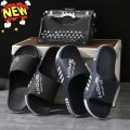 2024 New Fashion Men's Slippers PVC Soft Sole Non-slip Slides Casual Outdoor Beach Flip Flops Home Bathroom Couples Slippers. 
