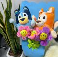 Moose Bluey Bingo Plush Doll Bouquet Fabric Animal Bouquet Children's Gift Valentine's Day Gift Holiday Surprise Eternal Flowers. 