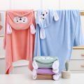 Children's bath towel hooded cape, baby cape, baby cartoon, coral velvet, soft absorbent bathrobe, thickened bath towel. 