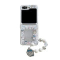 【NShisasN】Cute Cartoon Card Bag Clear Case With Chian For Samsung Galaxy Z Flip 5 4 3 flip5 flip4 flip3 Zflip4 zflip5 5G Girl Lovely Cover. 