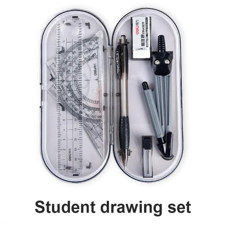 OIMG 8Pcs/Set Compasses Ruler Brands Math Set Geometric Drafting Tool Ruler Drawing Suit