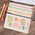 Canvas DIY Doodle Pencil Stationery Bag Girls Makeup Bag Zipper Pouch For Pens Blank DIY Craft Cosmetic Pouch 1Pcs.