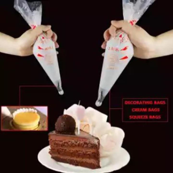 10 Pcs Plastic Piping Bags Cake Cream Decorating- Large Size
