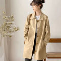 Fashion Women's Trench Coat Korean Style Khaki Spring Autumn Lined Coat Single Breasted Casual Windbreaker Outerwear Female. 