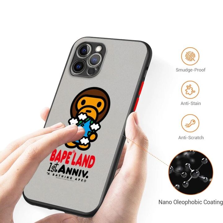Trend%20Brand%20B-BAPE%20Logo%20CUte%20Phone%20Case%20For%20iPhone%2015%2014%2013%2012%2011%20Pro%20Max%20mini%20XS%20Max%20XR%20X%208%207%206%20Plus%20Frosted%20Translucent%20Cover%20-%20Image%203