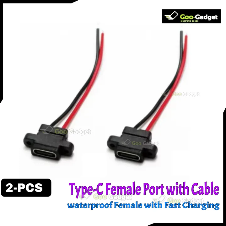 Type-C%202-Pin%20Waterproof%20Female%20USB-C%20Socket%20Port%20with%20Screw%20Hole%20%7C%20Fast%20Charging%20Interface%20USB%20Connector%20with%20Cable%20-%20Image%202