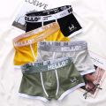 Premium Cotton Blend Men's Boxer Briefs with High-Quality Logo Print and Elastic Waistband 1Piece. 