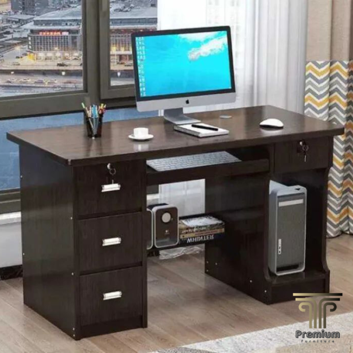 Modern Office Table with File Shelf Workstation | Laptop Computer Table | Multi Storage Space Computer Table | Wooden Office Boss Table Office Table | Office Table for Office Work | Computer Table for Home Desk