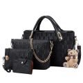 4Pcs/Set Women Bags Sets Elegant PU Leather Handbag Shoulder Bag Fashion Wild Solid Color Messenger Tote Pack Clutch Ladies Bags. 