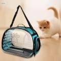 Portable Cat Carried Bag Transport Luggage Purse Tote Handbag Transparent Cat Carrier for Blue S. 