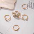 5 Pes Butterfly Ring Set For Women / Fingers Stylish Butterfly Ring Set.. 