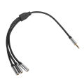 3 in 1 audio cable 3.5 mm / 0.1 inch male to female stereo Audio with high compatibility for portable player. 