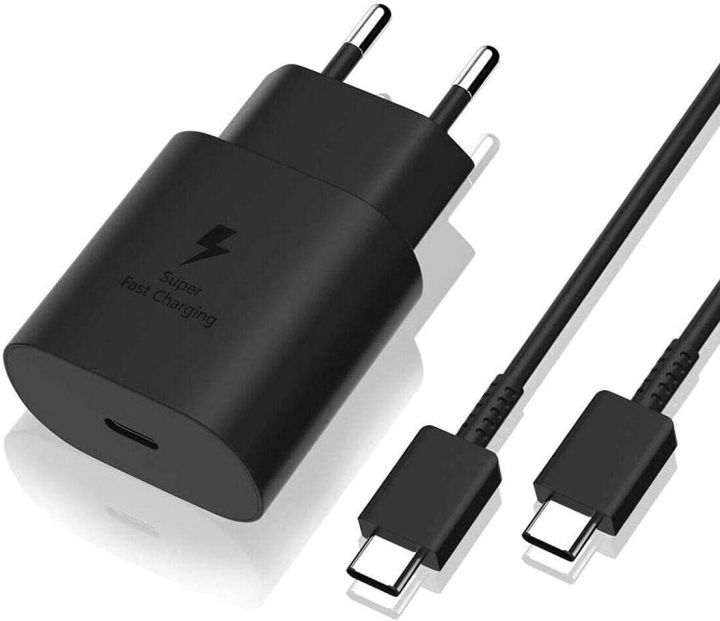 Samsung 25 Watt Super fast charger with C to C cable - Black