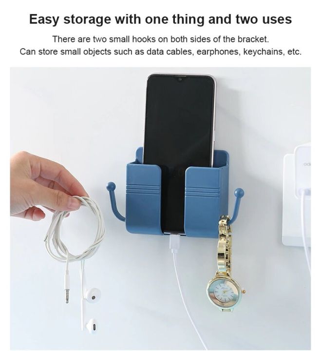 Wall%20Mounted%20Organizer%20Storage%20Box%20Remote%20Control%20Air%20Conditioner%20Storage%20Case%20Mobile%20Phone%20Plug%20Holder%20Stand%20With%20Two%20Hooks-1Pcs%20-%20Image%206
