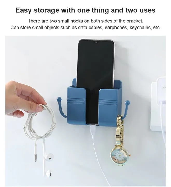 Wall%20Mounted%20Organizer%20Storage%20Box%20Remote%20Control%20Air%20Conditioner%20Storage%20Case%20Mobile%20Phone%20Plug%20Holder%20Stand%20With%20Two%20Hooks-1Pcs%20-%20Image%206