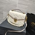 2021 High Quality Woman Embossing Much Interlayer Handbag Messenger Girl Purses Ladies Bag with Pearl Strap. 