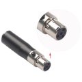2X XLR Mini 3 Pin Male to 4 Pin Female Audio Adapter Plug Connector Hi-Fi Signal Converter Adapter for Mic Speaker. 