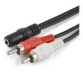 2 RCA to Aux Female (3.5 mm Stereo) Cable 1.5 Meters for Audio Mixers, DVD Player, Speakers, 2.1, and Audio Equipment - Hdmi Cable. 