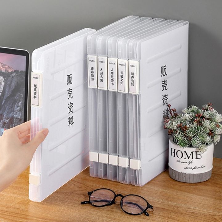 A4 File Box Document Case Portable Project Case Transparent Plastic Box ...