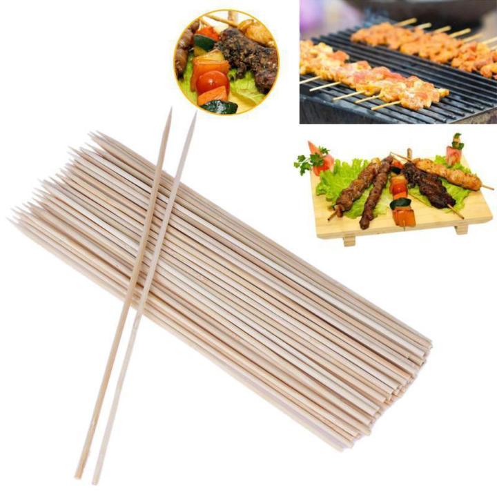 BBQ Grilling Skewers Outdoor Sticks Bamboo Barbecue Fork 100pcs Picnic