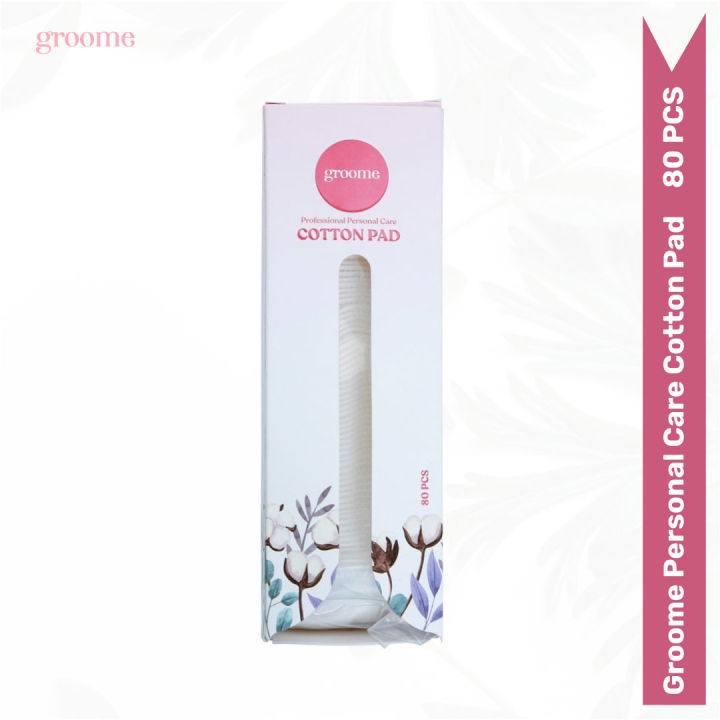 Groome Personal Care Cotton Pad (80pcs) soft & absorbent non-fleecing gentle on skin